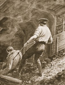 ランス・コーポラル・クラプソンは、ガス処刑された将校を地雷から引きずり出した 作： Alfred Pearse